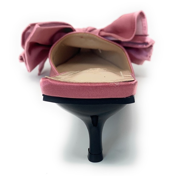 PINK kitten heel mules with the prettiest BOWS - Picture 4 of 5